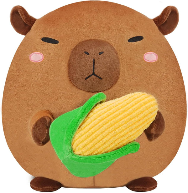 BRICHOEE Capybara Plush Toy, Cute Capybara Stuffed Animal Holding Corn, Soft Capybara