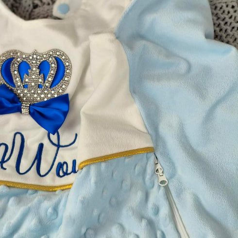 0-12 Bella's Giftshop Soft Minky Fleece Baby Sleep Sack with Diamante Crown and Bow, Month Baby Sleeping Bag Wearable