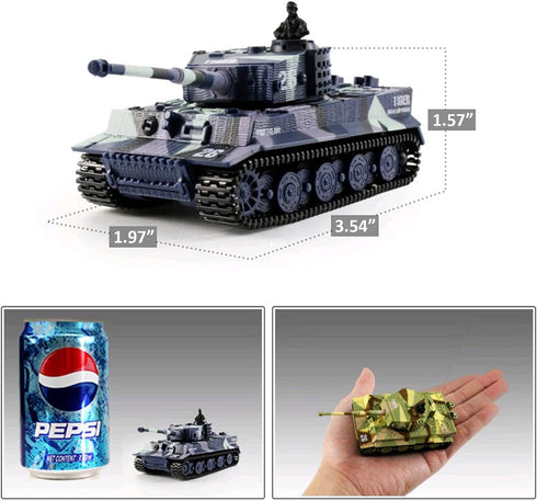 1:72 Cheerwing German Tiger I Panzer Tank Remote Control Mini RC Tank with Rotating Turret and Sound