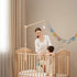 Set Baby Crib Mobile Arm Wooden Holder with Rotating Music Box Nursery Decor Attachment Safe Anti Slip for Baby Girls