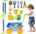 deAO Kids Garden Wagon Wheelbarrow and Gardening Tools Play Set Includes 10