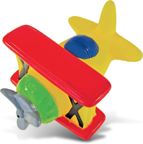 DolliBu Bi Plane Bath Buddy Squirter, Floating Bi-plane Rubber Bath Toy for Fun Water Squirting Bathtime Play.