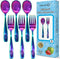 6 Piece Stainless Steel Kids Silverware Set, Child and Toddler Safe Flatware, Metal Kids Utensil Set (UV Rainbow)