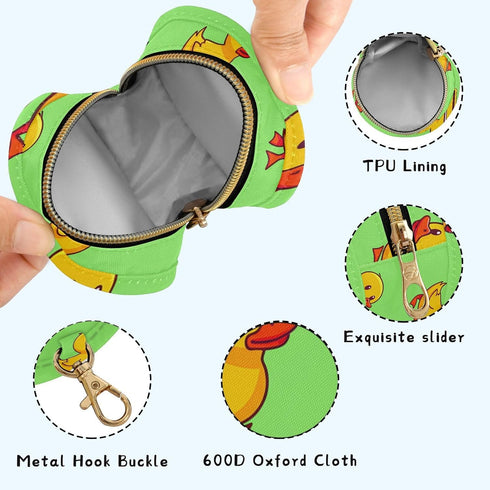 YETTASBIN Cute Ducks Portable Pacifier Holder Case with Metal Hook Buckle & Zipper for Diaper Bag and Stroller