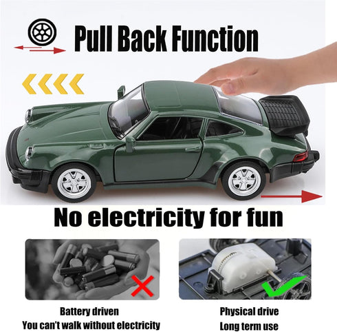 1/36 Scale Porsche 911 Turbo 1978 Diecast Car Models - Pull Back Vehicles, Porsche 911 Toy Car Gifts for Boys & Girls