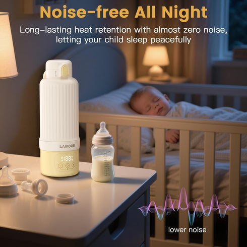 2025 17oz AI Portable Baby Bottle Warmer for Travel Cordless Milk Warmer with Detachable Battery, USB Rechargeable