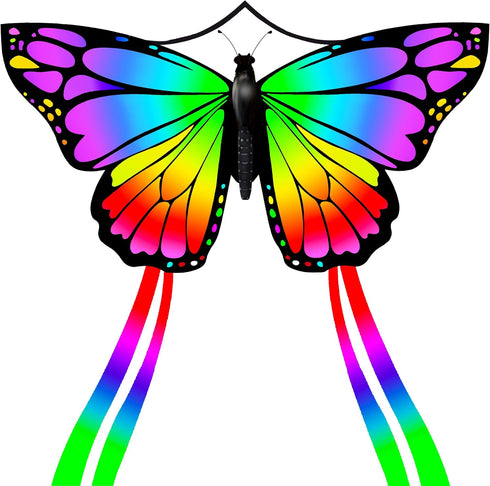 JEKOSEN Huge Butterfly Kite for Kids and Adults, Easy to Fly with Tail for Beach Trip, Park Family Outdoor Games