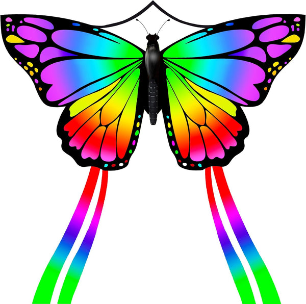 JEKOSEN Huge Butterfly Kite for Kids and Adults, Easy to Fly with Tail for Beach Trip, Park Family Outdoor Games