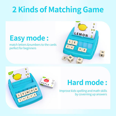 3-8, 4 5 6 7 Educational Toys Learning Games for Kids Matching Letter Spelling Early Math Game for Preschool
