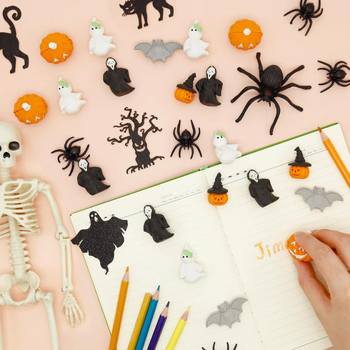 Halloween Erasers for Kids, 35 pcs Pumpkin Mini Erasers for Classroom Prizes, Game Rewards, Party Favors
