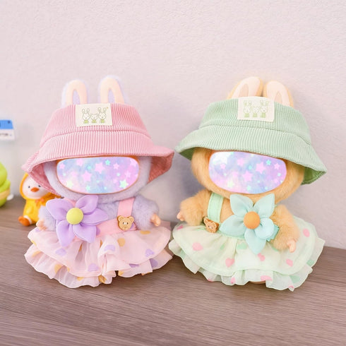 Xinbalove 17cm 3 Set 6.7inch 1st/2nd/3rd Clothes for Labubu Doll, Pieces Dress Outfit for Doll Suit, Fashion Chic Hat