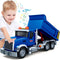 Kids Toys for 3-8 Years Old - 15" Large Dump Truck Toy with Lights & Sounds, Blue Friction Powered Vehicle for Boys &