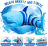 LUSTERMOON 2 Pieces Articulated Fidget Toy, Rainbow Caterpillar Toy Ocean Shark Decompression Toys, Stim Toy