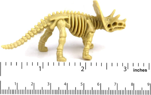 Bedwina Dinosaur Fossil Skeleton Pack of 24, 3.7 Inch Assorted Plastic Dino Figure Bones for Kids Science Dig Kit
