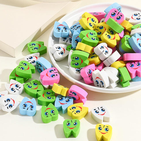 Kaemi 50Pcs Mini Erasers, Cute Large Teeth Erasers for Kids, Bulk Classroom Prizes, Fun Toys, Party Favors for Ages 8-12
