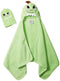 Little Ashkim Dino Hooded Turkish Towel and Mitten Set:Toddler, Green, 2T- 5T