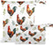 Haskirky Watercolor Roosters 2 Pcs Cloth Diaper Wet Dry Bags,Waterproof and Washable Bag