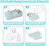 Set 7 Set, 16-18 Inch Rakki Dolli Doll Carrier Doll Carry Cot Carry Crib with Feeding Utensils Feeding & Changing