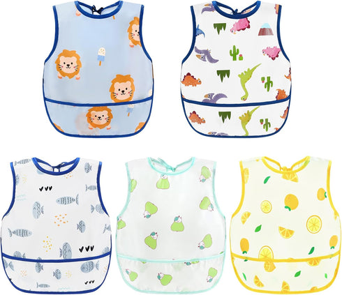 Accmor Waterproof Baby Bibs for Eating, Mess Proof Toddler Feeding Bibs for