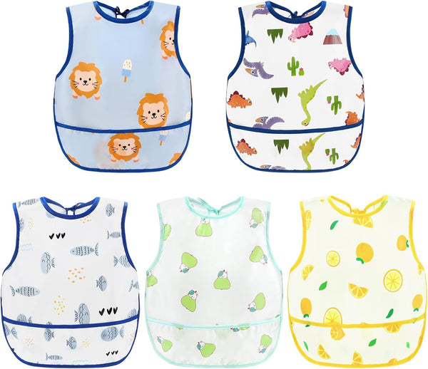 Accmor Waterproof Baby Bibs for Eating, Mess Proof Toddler Feeding Bibs for