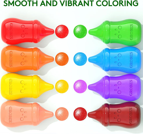 YSNYSN 8 1-3, 4-8, Colors Baby Crayons for Toddlers Non-Toxic Washable Jumbo Silky Crayons for Kids Ages Easy