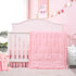 3 Set Set Cloele Pieces Crib Bedding for Girls- Solid Ruffle Quilted Includes Comforter Fitted Sheet Crib Skirt,Cute