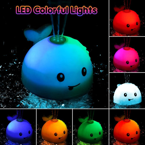 ?2024 Upgraded?Rechargeable Whale Bath Toy Sprinkler, Light Up Bath Toys for Toddlers 1-3, Baby Shower Gifts