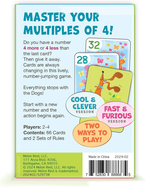 Melon Rind Jump 4 Game - Multiples of 4 Math Game for Kids Ages 7+