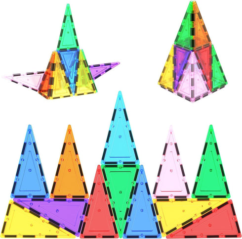 PicassoTiles 12pcs Magnetic Building Block Set Isosceles Triangle Magnet Tiles Construction Toy