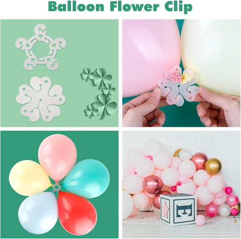 Tinabless Balloon Decorating Strip Kit for Garland, 32Ft Balloon Tape Strip, 1 Tying Tool, 100 Dot Glue & 15 Balloons