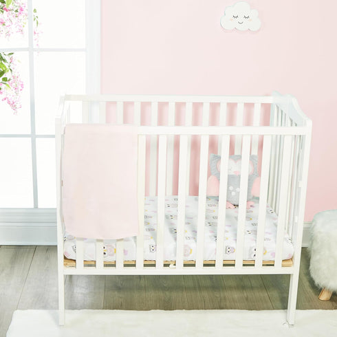 2 Pack 100% 2 Set n Play Mattress Sheets Percale Weave Cotton Soft Portable Crib Mattress Sheets for Girls