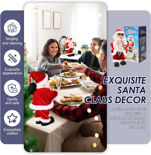 Dancing Santa Claus Toy with Shaking Belly and Feet - Musical Christmas Doll for Festive Cheer