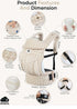 280GSM 745 lbs, Hip Seat Baby Carrier Belt Houndstooth CottonLinen, Ergonomic Lumbar Support, NewborntoToddler