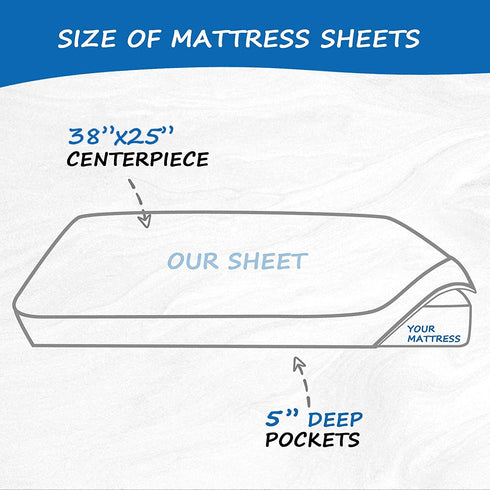 Pack 2 Pack 38"x 25", Pack and Play Sheets Waterproof, Cotton Mini Crib Sheets Compatible with Graco n Play, Dream on