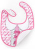 Littleforbig Adult Bib - Cotton Waterproof Babydoll Printed, Adjustable Velcro Closure - Pretty in Pink