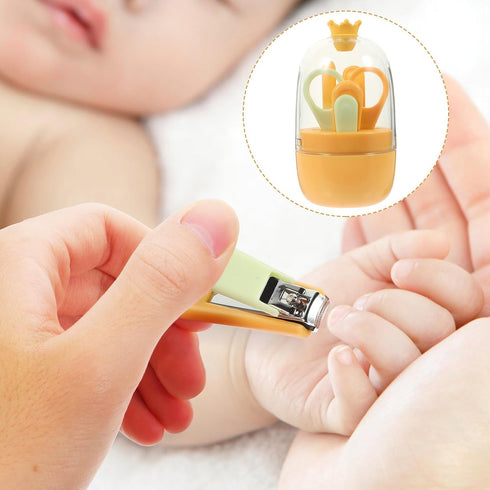 Set 4pcs Nail Clippers Kit Grooming Newborn Manicure Tools Yellow Nail Care Accessories for Boys