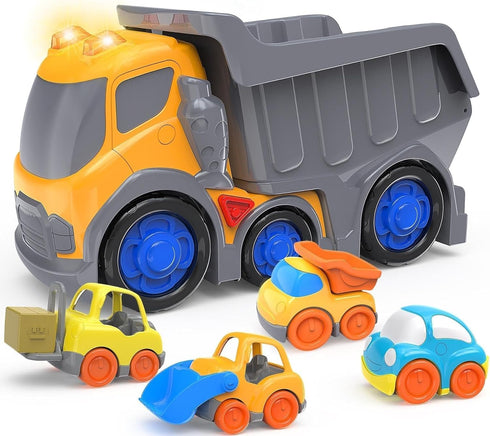 12.2" 2-4, Set 18M+, 2, 3, 4, 5, P&C Toddler Construction Dump Truck Toys for Ages Beach Sand Outdoor Toy Cars Dump