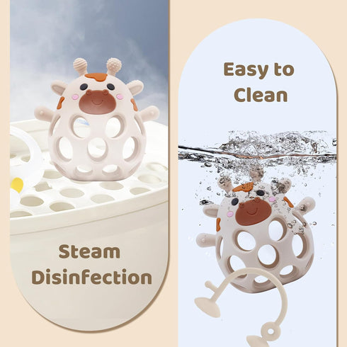 6 12 18 Baby High Chair Toys Teething Chew - Baby Table Toys, High Chair Suction Toy Teething Toys Silicone Teethers