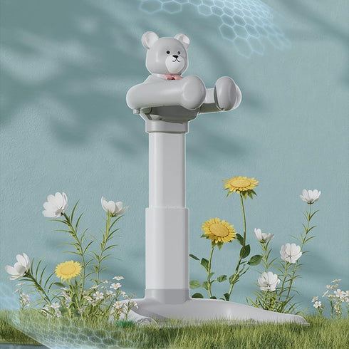 loyliawa Adjustable Baby Shower Stand with Anti-Slip Base, Huggable Bear Bath Support, Portable Baby Shower Stand, Bath