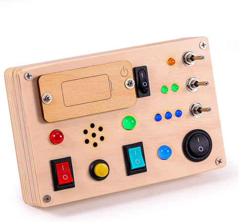 Busy Board Toddler Montessori Toys with LED Light Switch, Sensory Wall Panel for Busy Toddlers 1-3