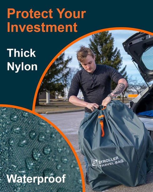 Extra Large Heavy Duty Stroller and Car Seat Gate Check Bag, Compatible with Various Strollers for Airplane