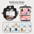 Hsnar Backpack Cartoon Flower Boots Waterproof Diaper Bag Large Capacity Baby Bag with Stroller Straps, Multi-Pocket