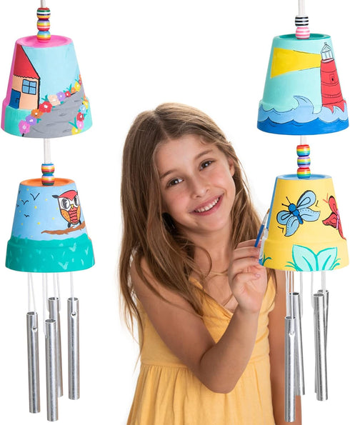 Make Your Own Wind Chime Craft Kit, 2-Pack Large Bells, Stencils &