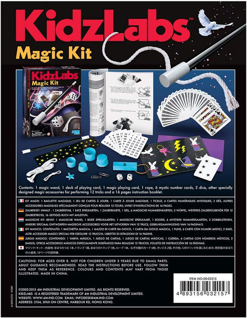 4M Kidzlabs Magic Kit - Learn 12 DIY Magician Tricks & Illusions for Kids