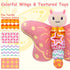 VOILBTOY 0-6 Ring,Tummy 0-3-6-12 Baby Toys Months,Infant Musical Sensory Stuffed Animal with Squeaker,Rattle,Crinkle