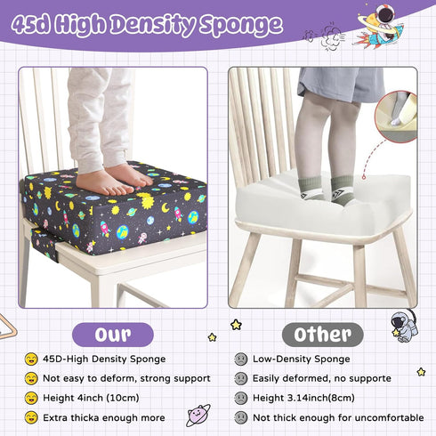 Redcoutt Booster Seat for Dining Table, Toddler Booster Seat for Dining Table with Safety Buckles, Anti-Scratch Easy