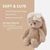 8'' Bunny Stuffed Animal Soft Rabbit Cuddly Toy Long - Eared Brown Plush Bunny with Cream Bow Plush Toys for Babies