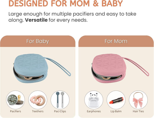 3) Silicone Pacifier Case for Diaper Bag, Newborn Baby Pacifier Holder Case For Boys & Girls (Color