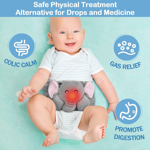 Tummy Upset Baby Colic and Gas Relief - Heigoeost Heated Wrap for Newborns Belly Relief by Soothing Warmth, Baby