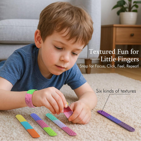 Spkwis Teens,6PCS Sensory Slap Bracelets for Kids Fidget Toys Snap Bracelets for Stress Anxiety Autistic ADHD,Calm Down
